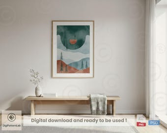 Maqueta de pasillo escandinavo: Marco para decoración de pared y póster (descarga digital PNG y PSD)