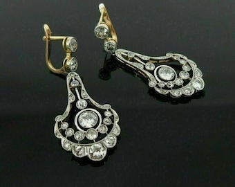 Art Deco Moissanit Droppörhängen, 925 Sterling Silver present till henne