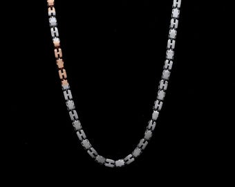 Platinum + Rose Gold Chain for Men JL PT CH 1044 - Etsy