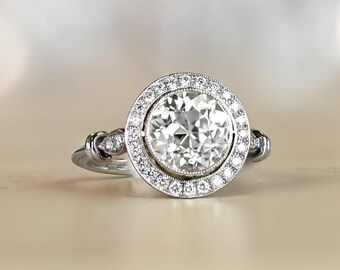 Vintage Twisted Gelbgold Moissanite Ehering, Art Deco Brautring