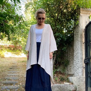 Handmade Viscose Caftan with Long and Wide Sleeves