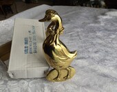 Boxed door knocker. Vintage 1987 solid brass happy goose door knocker . New old stock. home decor. Office decor. Gift idea.