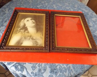 Women head Antique print, framed and glass covered and the same frame glass covered for choice. Gift idea