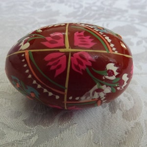 Wooden Ukrainian hand painted egg . Floral. Hand painted. Beautiful. Easter . Library.Home decor. Office decor. Shelf decor.Gift idea
