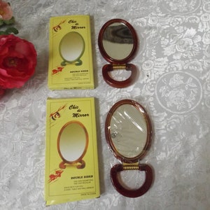 Vintage Double sided magnifying and regular Chic de Mirror.Hand, table ,wall mirror .Mirror project. Gift idea. Choice 1 or 2 New old stock