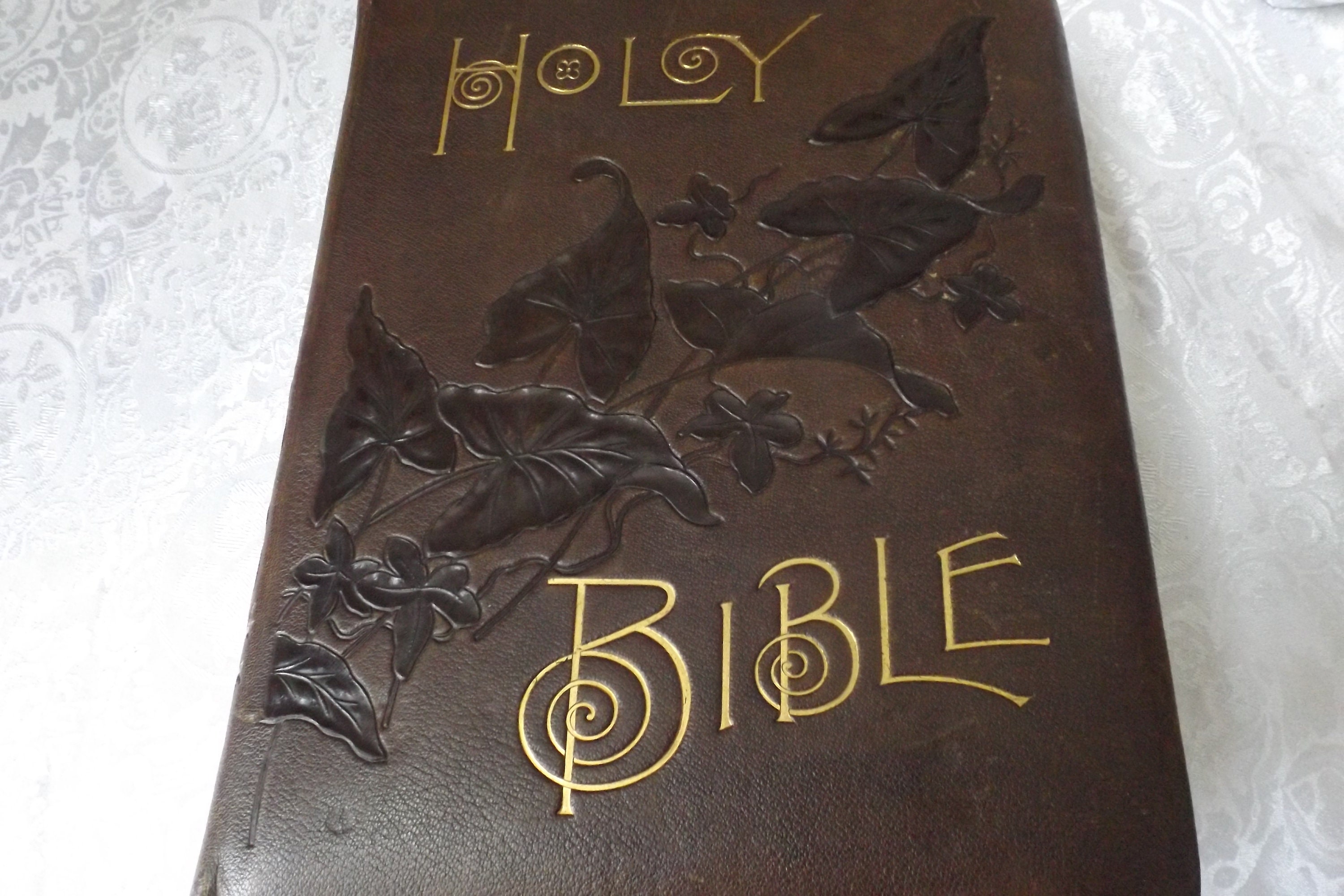 Extremely Rare Antique of 1887 Holy Bible A.j.holman, Gilded
