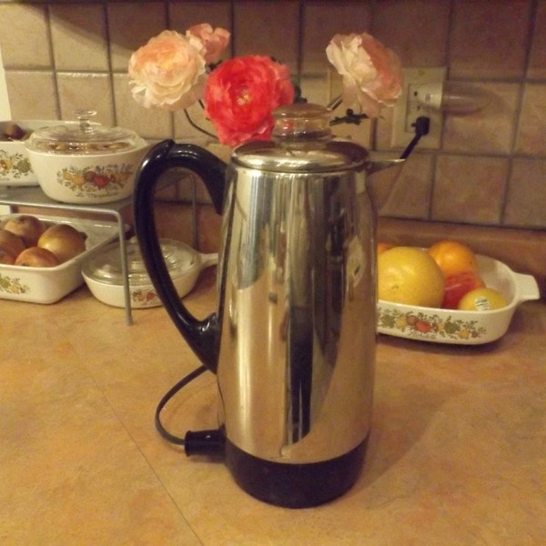 Sale Steamer:Antique polished aluminum coffee or tea maker, steamer.serving, kitchen tool, camping, kitchen aid, lifetime steamer