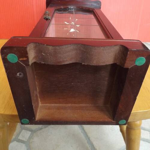 Jewelry box in shape of cabinet, mirror, one door, home decor.jewelry organizer. Large jewelry shops box. Gift idea.