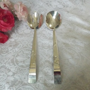Large serving spoons 12.5&quot; Quadruple silver plated 2 serving flatware.Tableware.Banquet.Home decor. Cutlery.Salad  flatware. Gift idea