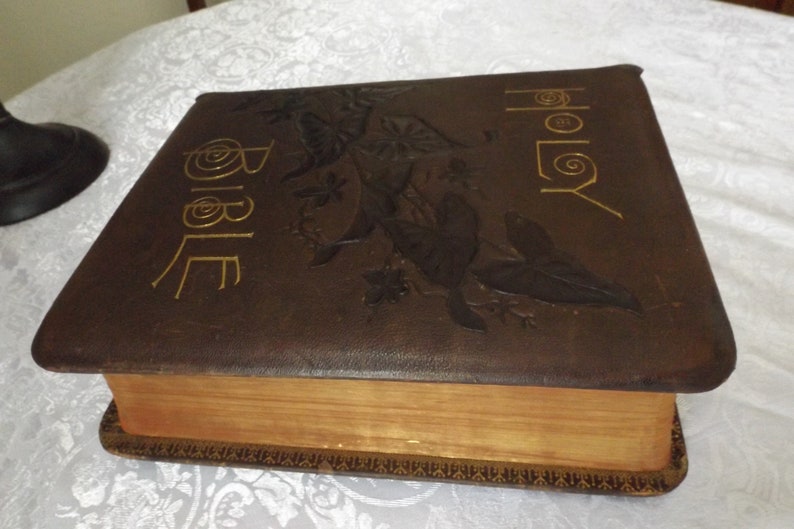 Extremely Rare Antique of 1887 Holy Bible A.J.Holman Gilded Etsy