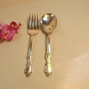 Sale Grand Elegance by Wm.Rogers 1959 set silver plated meet fork & serving spoon. Serving.Flatware.Tableware. replacement Kitchenware.gift