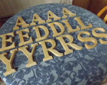 6 1/4"H Vintage letters A, E,D ,L,Y,R,S Home decor Composite letters  Wall Art  or 16 cm Light beige Choice
