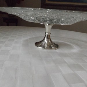 Silver Plated Pedestal Tray Lazy Susan Footed Cake Plate Table Centerpiece Gift idea