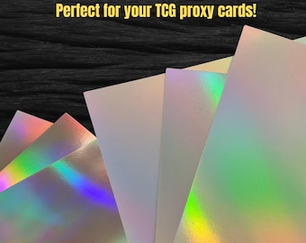 Holografisch karton A4 voor TCG-proxykaarten: 260 gsm, witte kern, regenboogafwerking