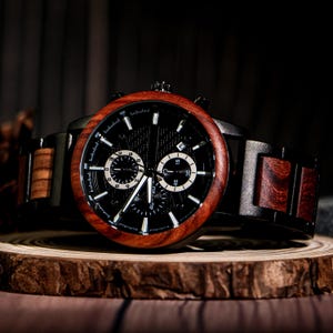 Custom Engraved Wooden Watch for Husband,Personalized Engraved Men&#39;s Watch,Wood Watch,Anniversary Gift For Husband,Husband Wedding Gifts