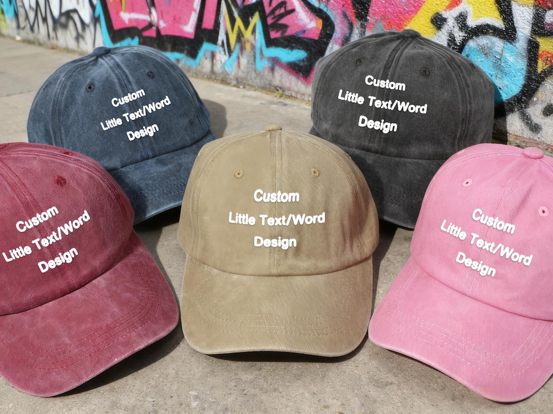 Personalized Text Hat, Custom Logo Embroidered Hat, Retro Baseball Hat ...