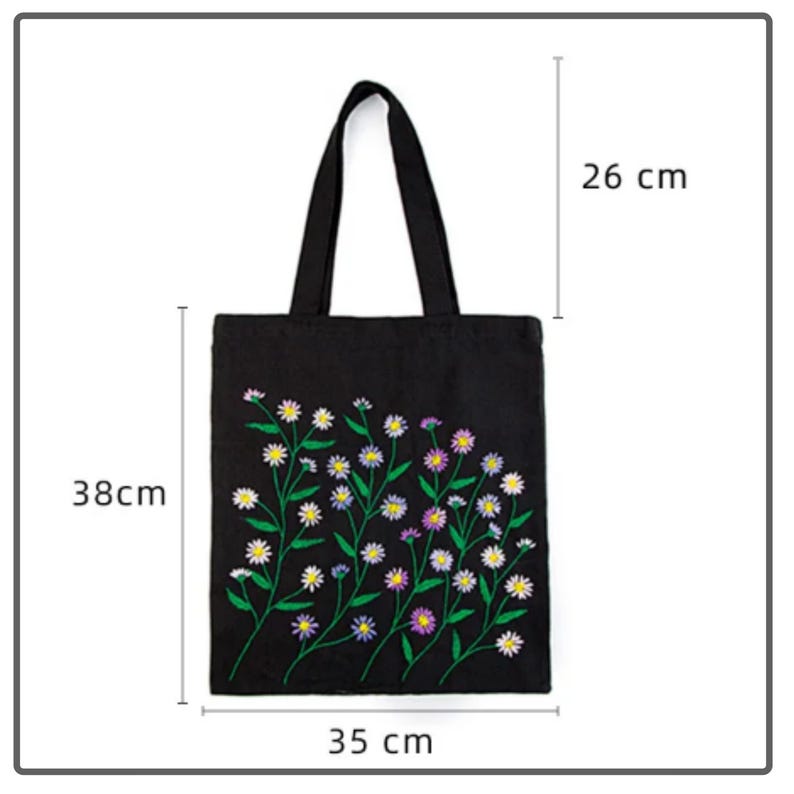 Embroidery Canvas Tote Bag Kit