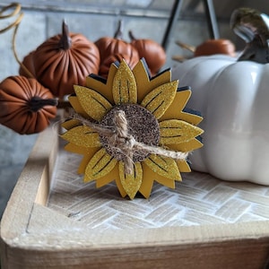Fall Tiered Tray Decor, Sunflower Tier Tray, Fall Tray Stander, Fall 3d sign, shelf setter, autumn mantel, Sunflower Mini Setter