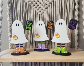 Halloween Tiered Tray Decor: 3D Ghost Sign - Farmhouse Style