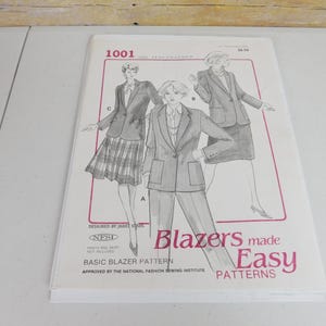 Blazers Made Easy Patterns 1001 Basic Blazer Sewing Pattern Uncut Sizes 8-18