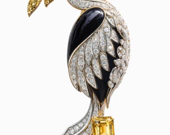 Broche diamant Toucan Royale Lab