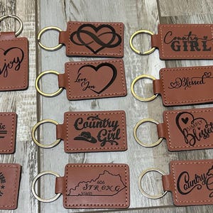 Personalized Leather Keychain: Engraved Keepsake