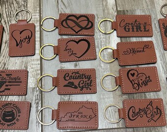 Personalized Leather Keychain: Engraved Keepsake