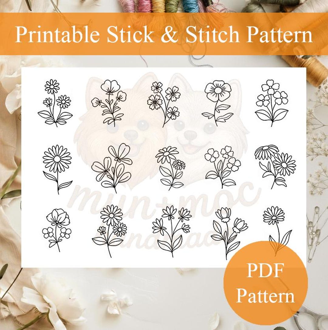 Wildflower Embroidery Patterns – 15 Floral Stick and Stitch Designs ...