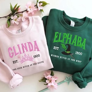 Wicked Embroidery Sweatshirt, Defying Gravity Shirt, Wicked Sweatshirt, Elphaba Glinda Embroidered Sweatshirt, Wicked Musical Movie Fan Gift