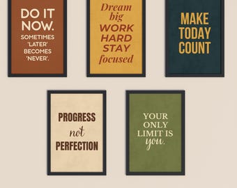 Inspirational Quote Posters: Modern Office Decor, Set of 5 (Digital Download)