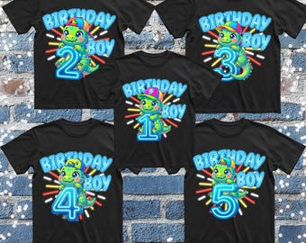 Paquete de imágenes PNG de dinosaurios para cumpleaños de niño (de 1 a 5 años) – Gráficos de celebración rugiente (descarga digital)