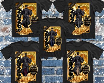 Graduación de la Clase de 2026 PNG – Diseño de celebración en oro y negro, para hombres