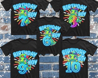 Paquete de imágenes PNG de dinosaurios para cumpleaños de niño – Edades de 6 a 10 años (Descarga digital)