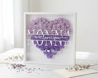 Gepersonaliseerde rozenhartschaduwdoos, op maat gemaakte gegraveerde aandenkendoos, romantisch cadeau voor haar, cadeau-idee verjaardag en verjaardag