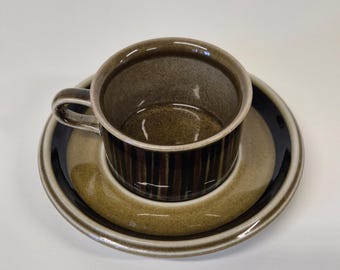 Arabia Kosmos Mocha Cup and Saucer by Gunvor Olin-Grönqvist (1963–1976)