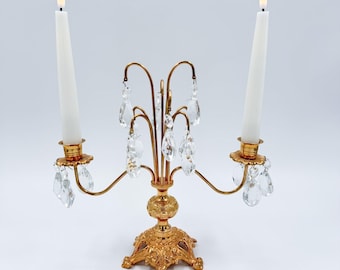 Turun Kristalli Kerzenständer,Kerzenleuchter aus Kristall & Messing