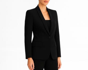 Black Tuxedo Suit for Women, Formal Pantsuit, Custom Bridal Suit