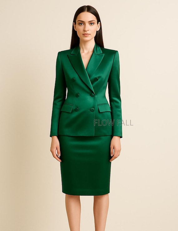 blazer dress emerald green Work Blazer Dress Fuchsia Lapel Long Sleeve Maxi Dress-chiclody