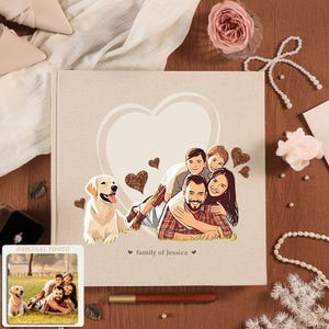 Family Photo Album Scrapbook,Personalized Gifts,Slip in Photo Album,Gift for family,Family Memorial Keepsake,10 blank pages with 20 sides.