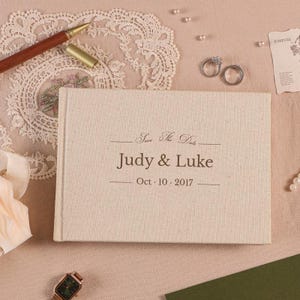 Linen Wedding Guest Book: Keepsake Scrapbook Album