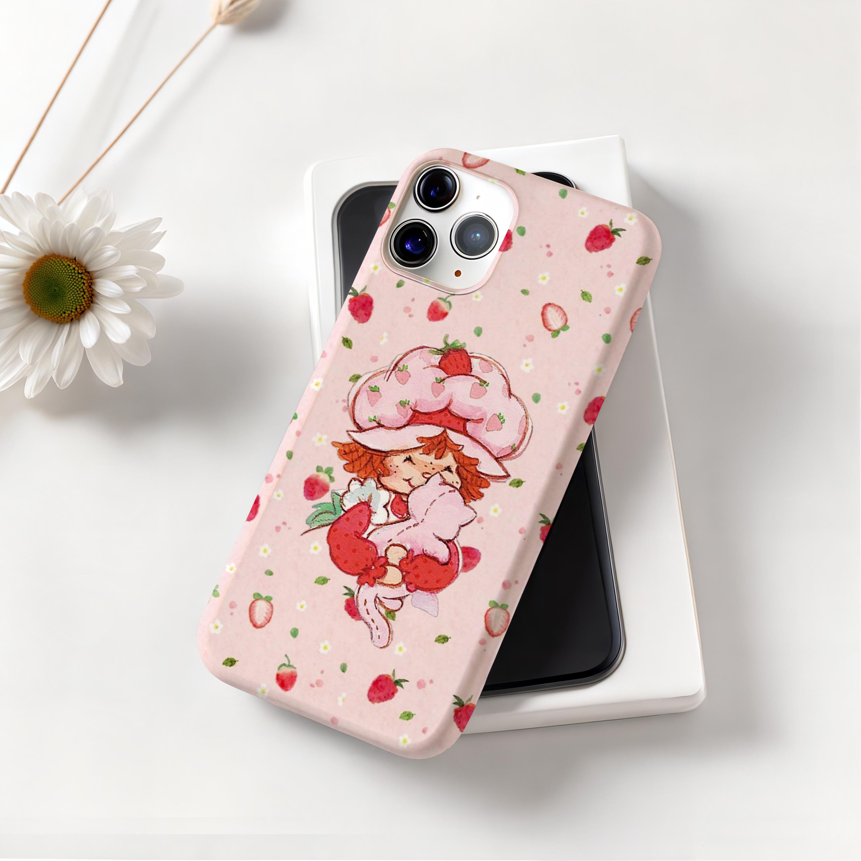 Coque IPhone 15 Pro Max Strawberry Shortcake - Sangle Perlée - Neuve Avec Boîte