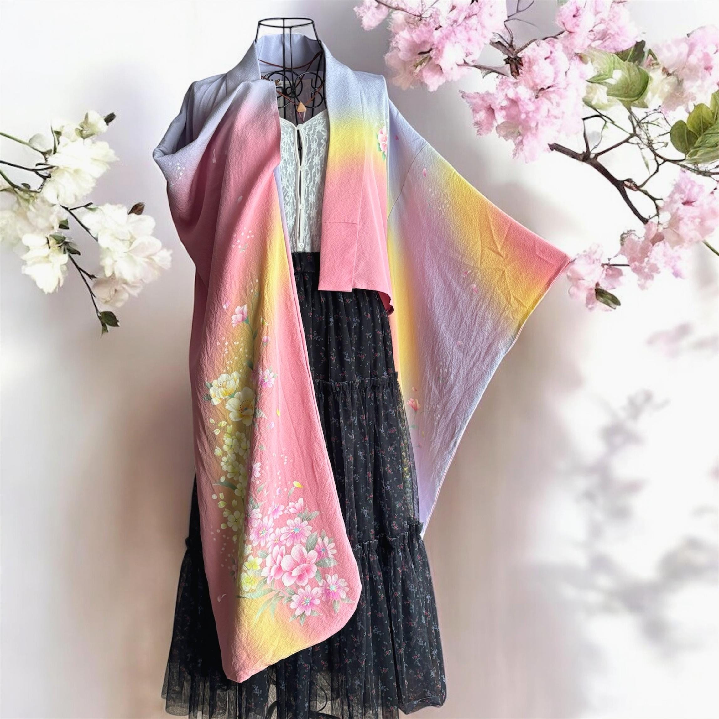 Kimono Cropped Haori Jacket - Furisode – Upcycled Vintage, Elegant