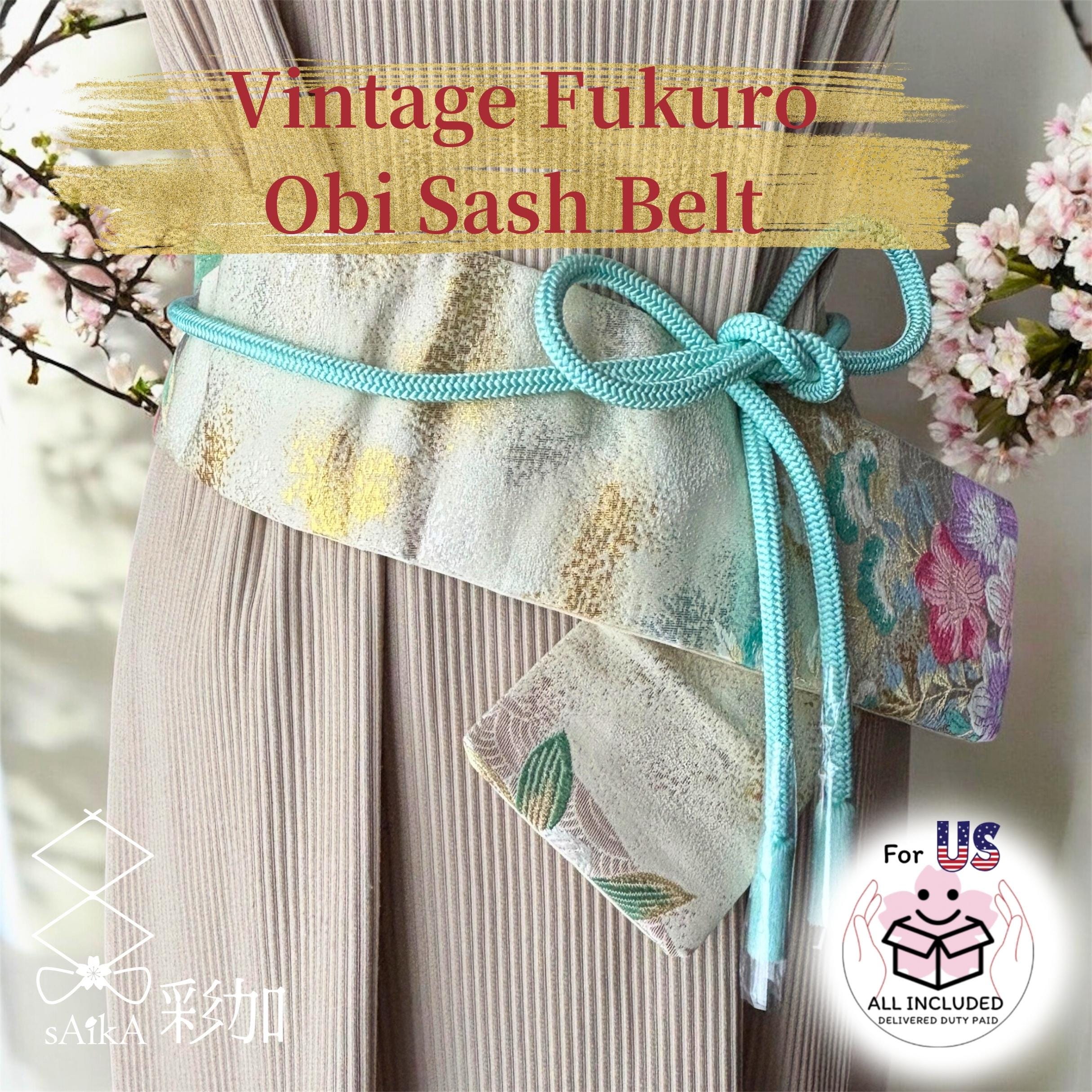 Kimono Obi Sash Belt | Vintage Fukuroobi | Adjustable  display picture 1