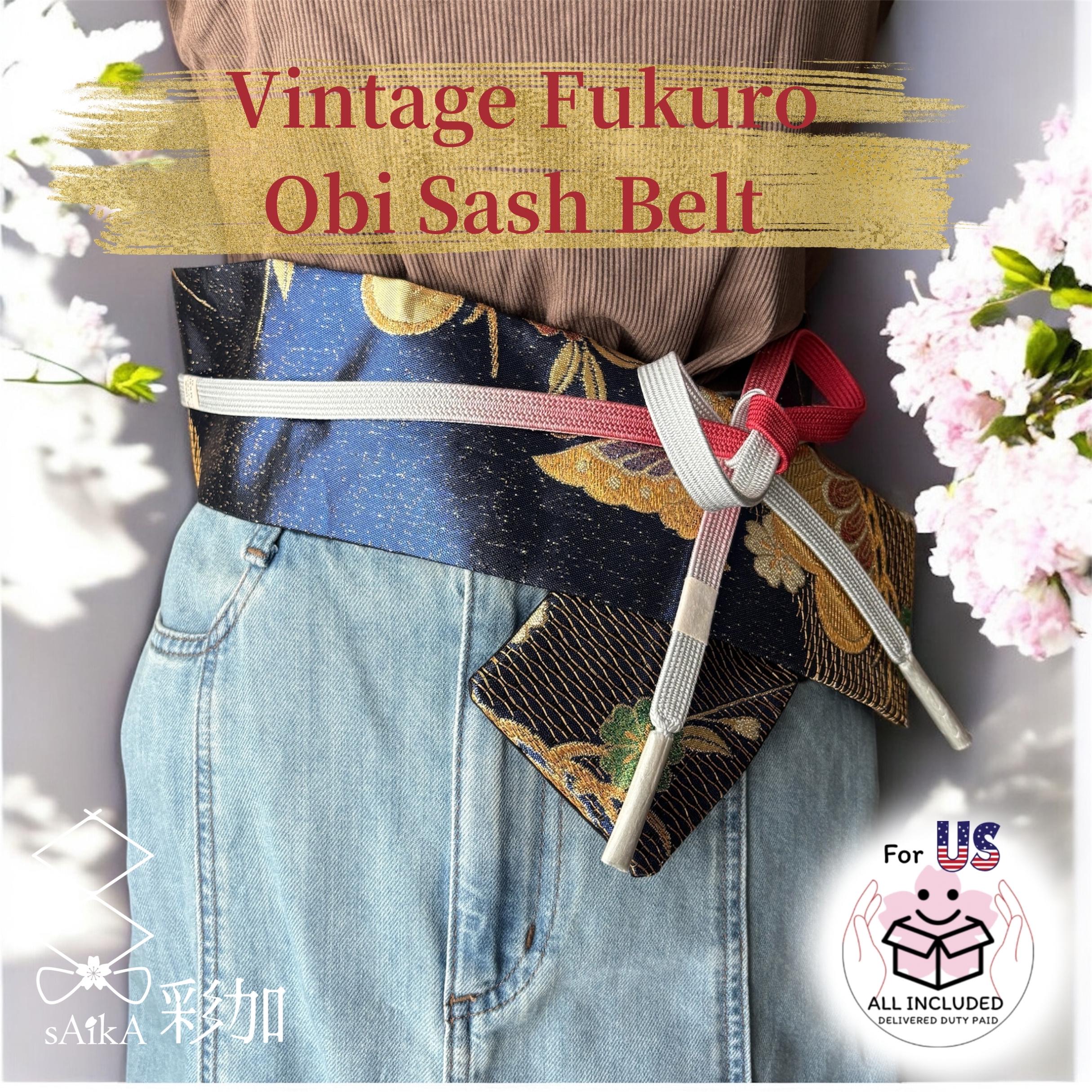 Kimono Obi Sash Belt | Vintage Fukuroobi | Adjustable  display picture 2