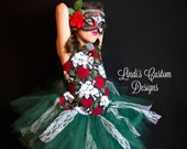 Sugar Skull Skeleton Tutu Costume for Girls, Day of the Dead, Dia de los Muertos, Halloween Costume, Skull and Cross Bones, Masquerade Mask