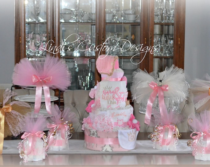 tutu and tiara baby shower cake