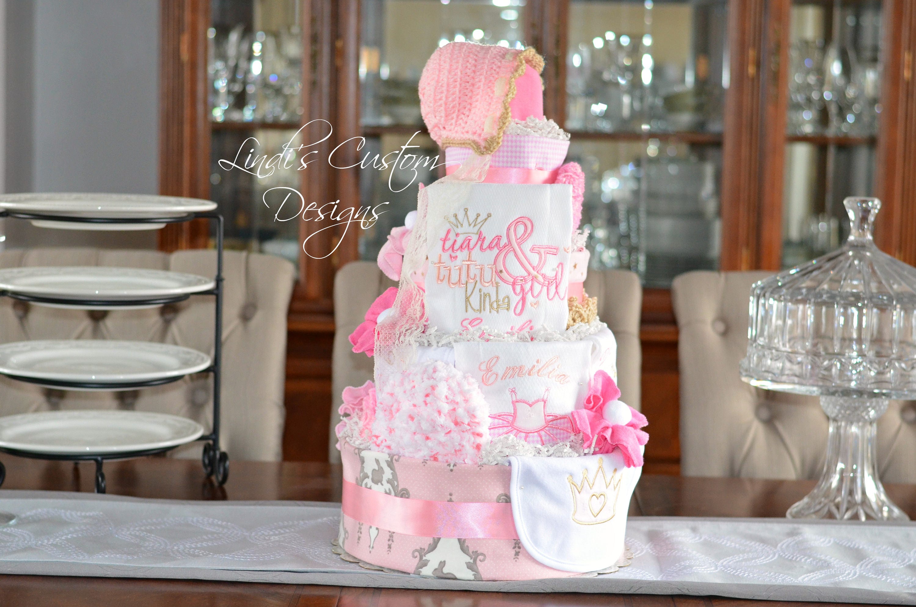 tutu and tiara baby shower cake