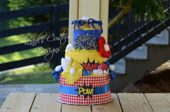 superhero diaper cake