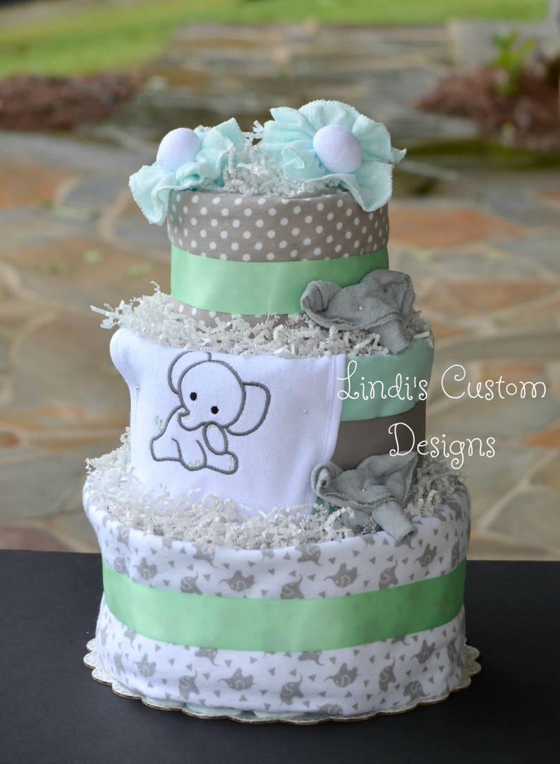 Elephant Baby Shower Neutral Diaper Cake Elephant Diaper Etsy Elephant Baby Shower Neutral Diaper Cake Elephant Diaper Etsy