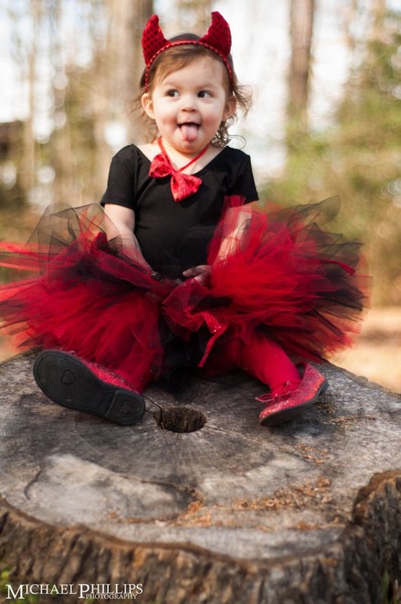 Little Devil Toddler and Girls Tulle Tutu Halloween Costume Etsy